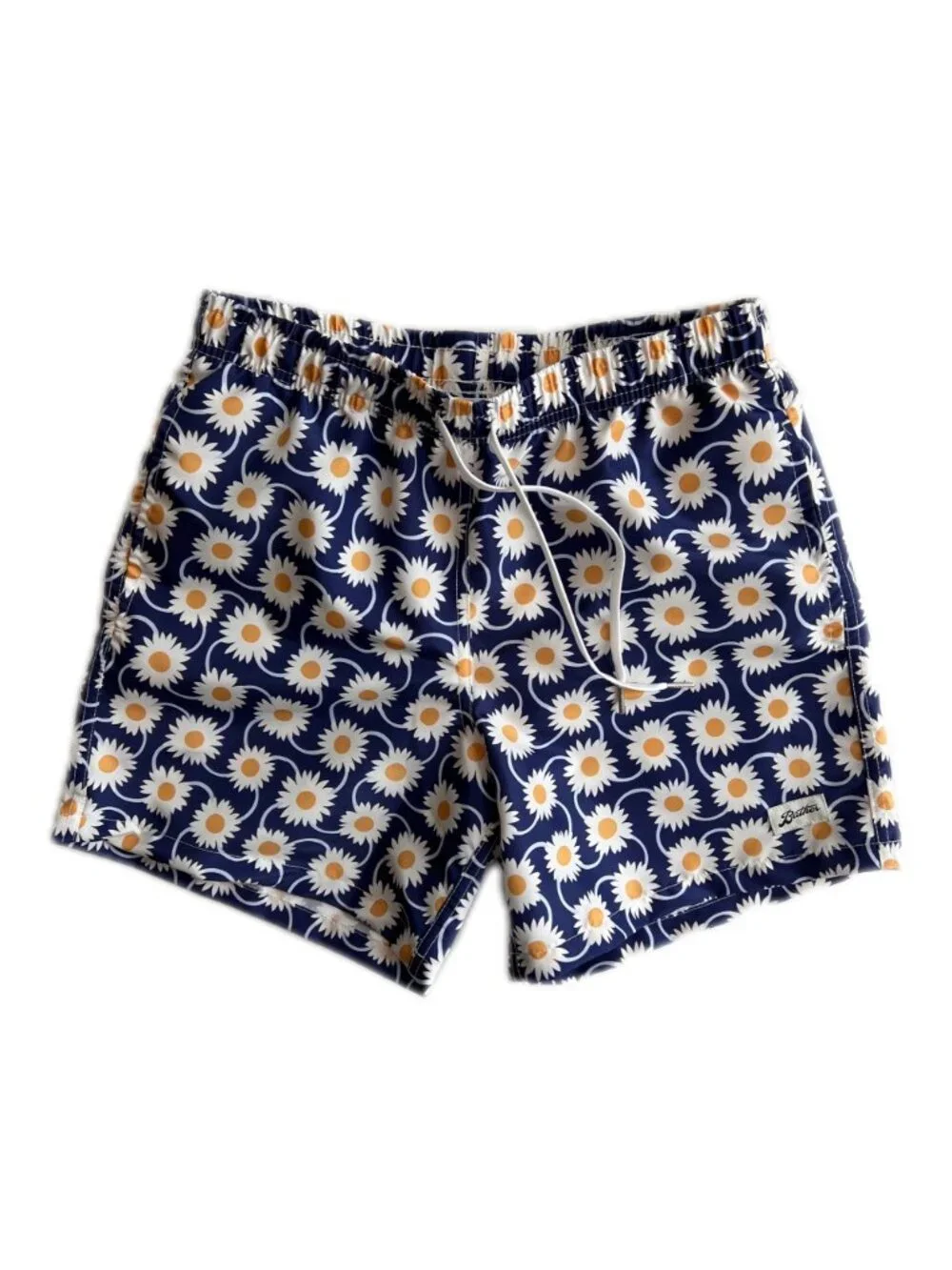 Bather Swim Trunk, Navy Radial Flower, size XL